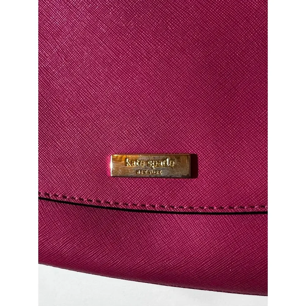 KATE SPADE Leather Hot Pink Clutch with Chain